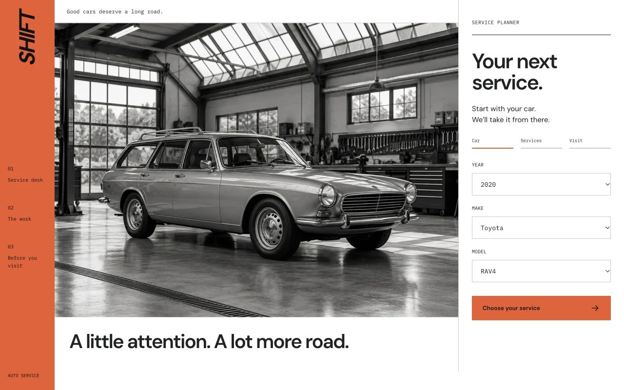 Shift interactive website preview